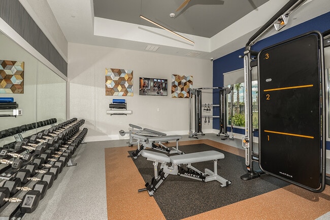 Fitness center with weights