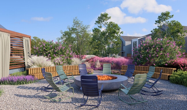 Oxenfree West Oak firepit and seating.