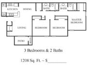 3BR/2BA