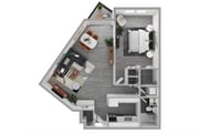 Alexandria Floorplan: 1 Bed/1 Bath 815-sq-ft