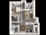 B1-1x1 floor plan Highland Ridge