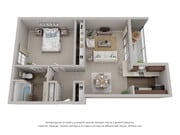 1 Bedroom 1 Bath Floor Plan