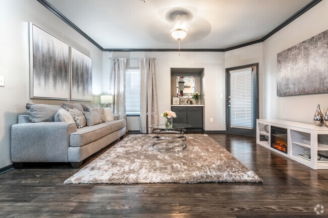Living Room with Built-In Wet Bar