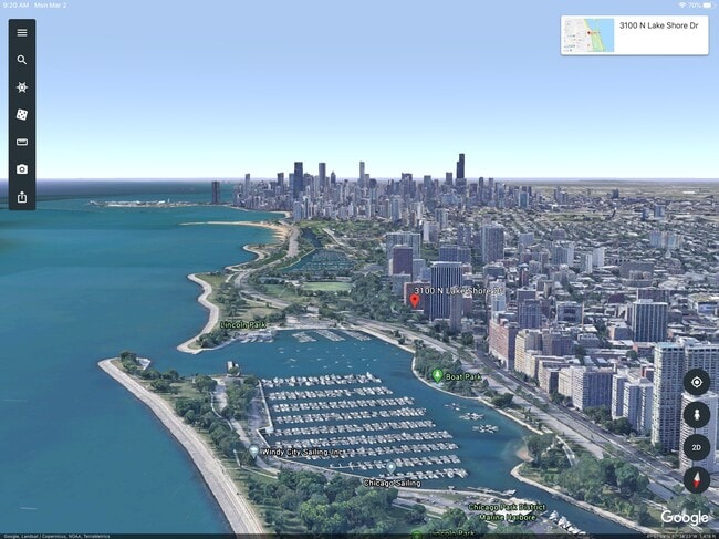 Building Location marked in red - 3100 N Lake Shore Dr Unit 1906