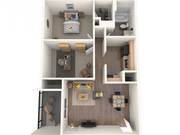Chestnut Floorplan - 673 Square Foot One Bedroom/One Bath