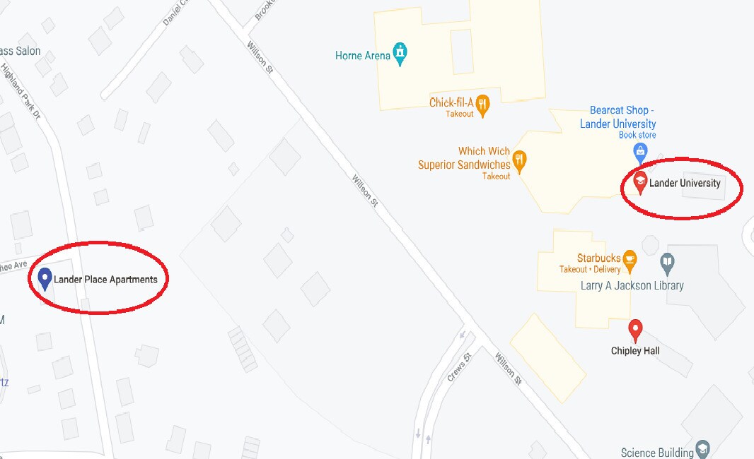 Lander University Campus Map Lander Place Apartments Off-Campus Housing, Greenwood, Sc |  Forrentuniversity
