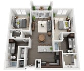 Fountains Matthews - B1 - 2 Beds - 2 Baths - 1109 Sq. ft.