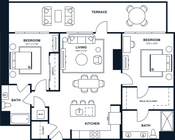 B10 | 2x2 | 1079 sq ft