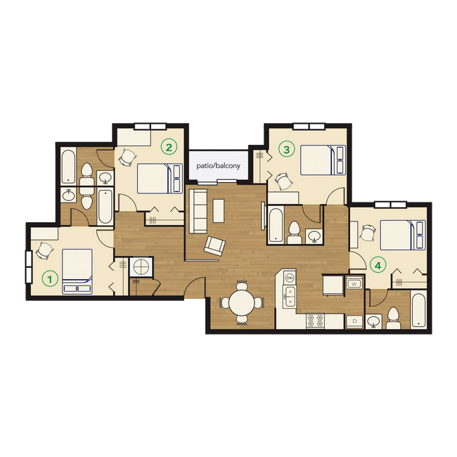 Apartamento 4x4 _ River Club - River Club Apartments