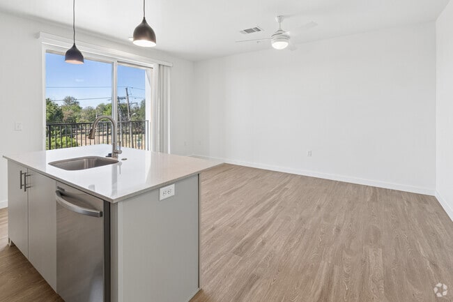 1E - 1BR, 1BA - 708SF - Living, Dining and Kitchen