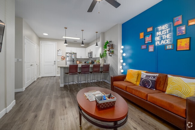 2BR, 2BA - 713SF - Living Room - The District on 5th