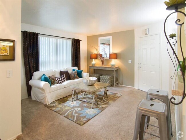 Modern Living Room at Promontory Point Apartments - Promontory Point Apartments