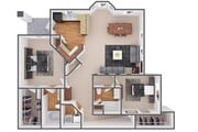 2 habitaciones/2 baños