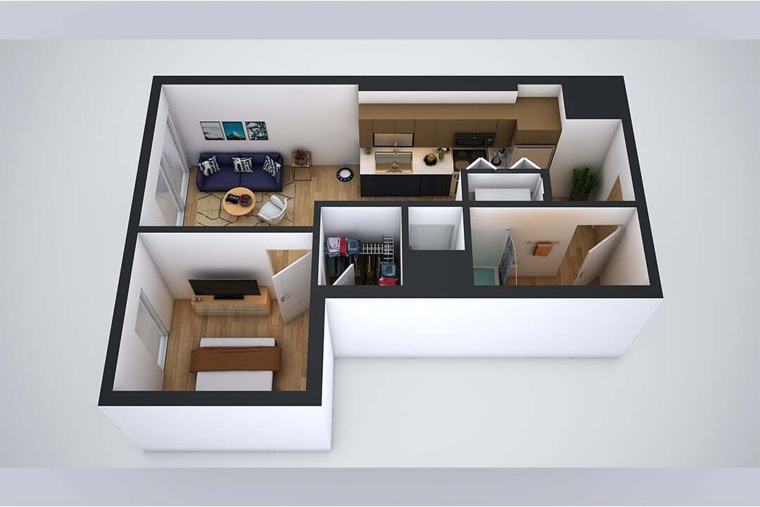 Floor Plan - A4 1 Bedroom