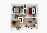 Two Bedroom A | 2 Bedroom/1 Bath.