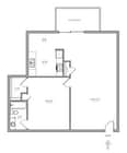 One-Bedroom, One-Bathroom 2D Floor Plan Layout