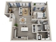 Floor plans are artist’s rendering. All dimensions are approximate. Actual product and specifications may vary in dimension or detail. Not all features are available in every apartment. Prices and availability are subject to change.