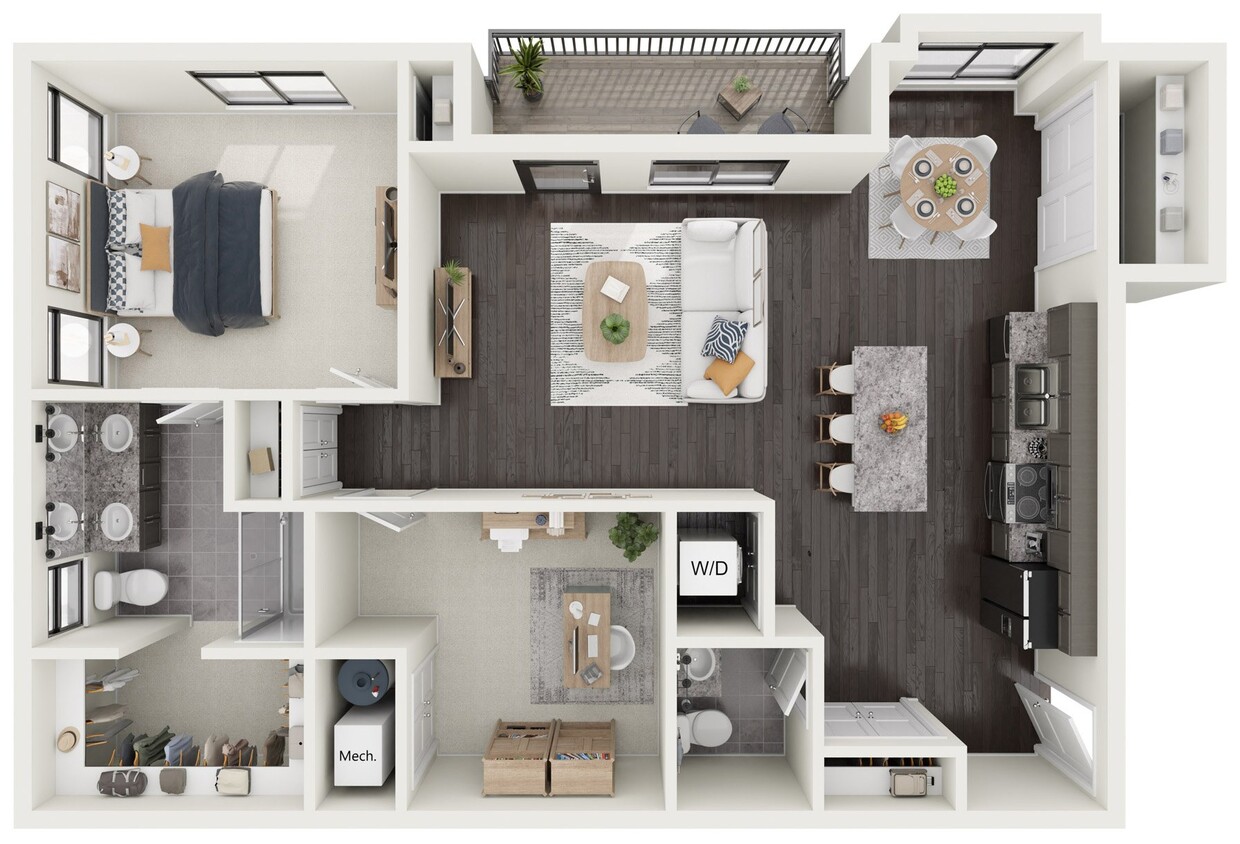 Floor Plan - Hickory - Stacked Flat