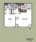 1BR, 1.5BA - 890 SF