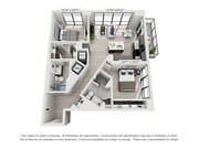 Two Bedroom Two Bath Penthouse (995 SF)