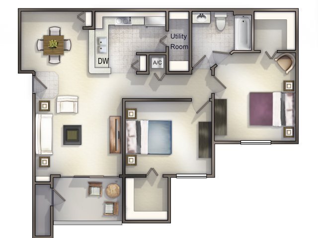 Photo - Ground Floor 2 Bedroom 1 Bathroom in Riverview, FL - Walk to Riverview Theater Unit 101