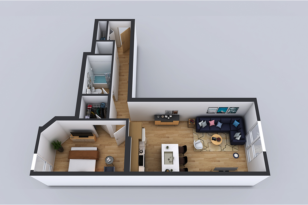 Floor Plan - A3 1 Bedroom