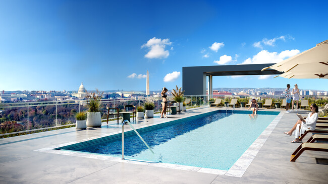 Resort-style rooftop pool plus cabanas - The Iris Apartments