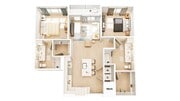 3D Floorplan - Unit B1_Scheme A