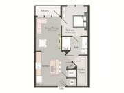 A1 | 1 bed 1 bath | 631 sq ft