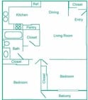 2 Bedroom / 1 Bathoom