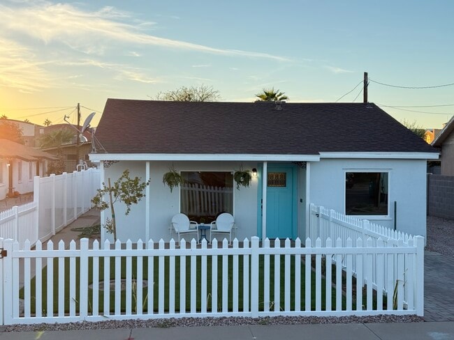 Exterior: fenced yard