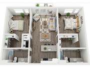 2 Bed / 2 Bath - 1,037 SF