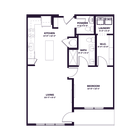 Oberon A5 West One Bedroom Floor Plan