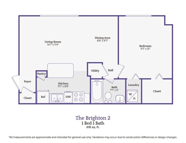 TheBrighton2_1Bed1Bath - Abbey Walk Apartments