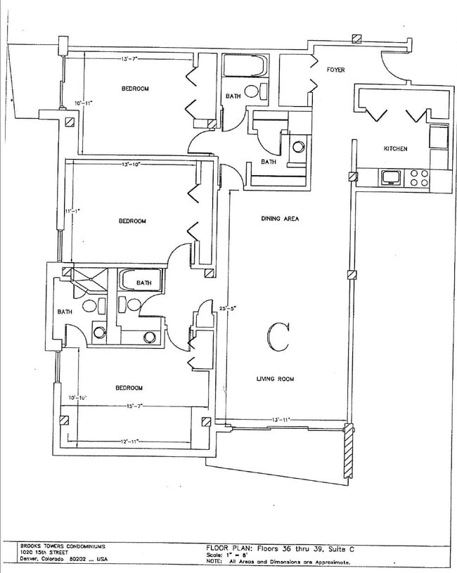 Floor Plan - 1020 15th Street Unit 39 C Room 3  Parking 166