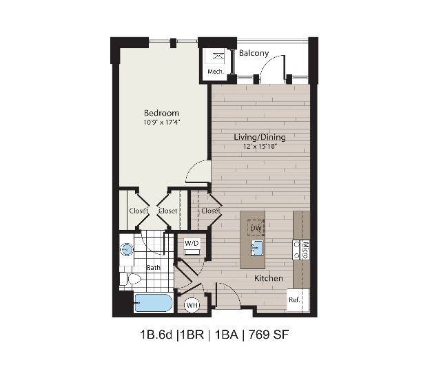 1B.6d 1BD/1BA 769 SF