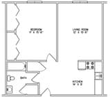 Hitchcock One Bedroom Floorplan