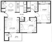 2BR/1BA