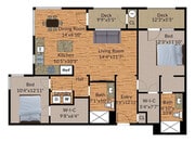2BX floor plan The Tobin Estate