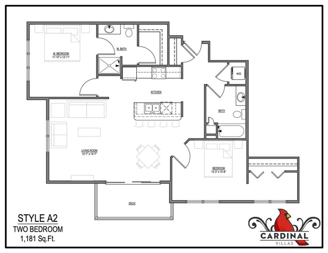 Photo - Spacious 2-Bedroom/2-Bath, largest end-unit available, second floor, available 5/1/2025 or after Unit 80-207