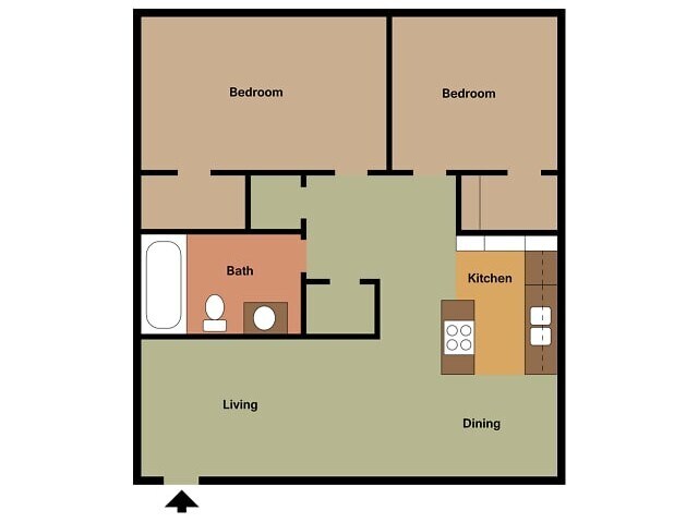 Floorplan 2 Bed x 1 Bath