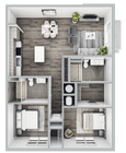 B7 floor plan 850 Living