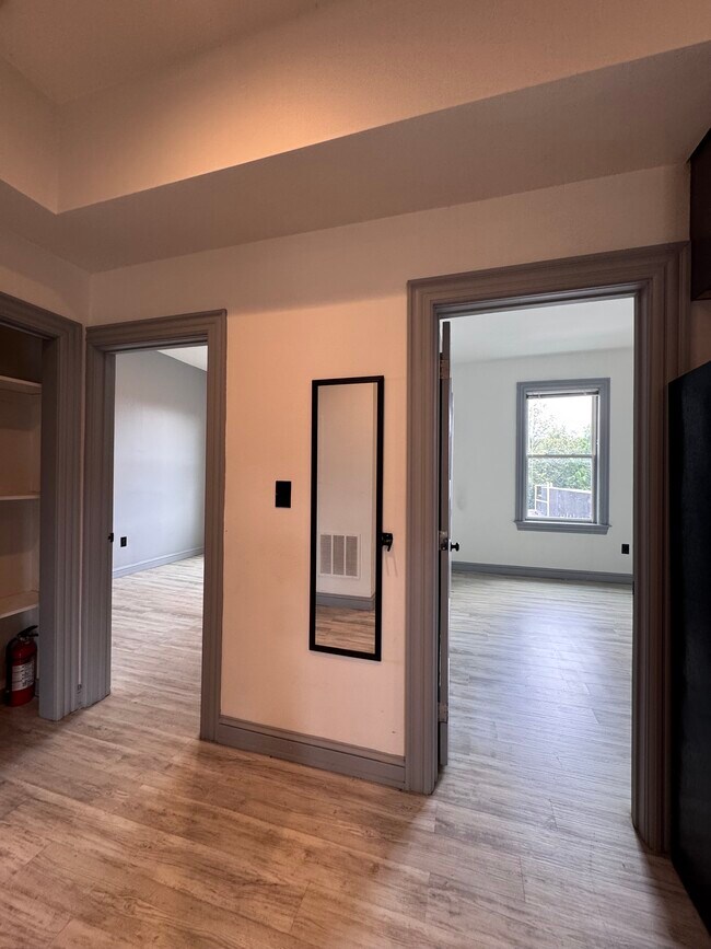 Bedroom doors - from middle of kitchen