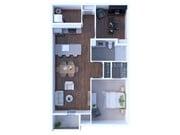 OneBed OneBath Den 893Sqft