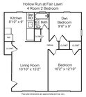 4 Room 2 Bed 1 Bath
