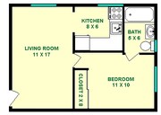 Frost One Bedroom Floorplan
