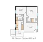 B2 - 2 Bed,2 Bath 1050 sqft