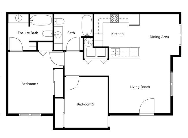 2 Bedroom, 2 Bathroom