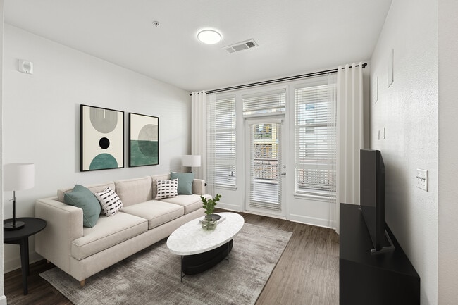 Refreshed Finishes living room with hard surface flooring