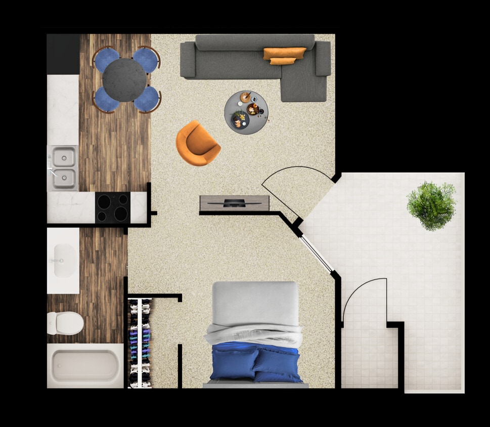 Floor Plan - 1x1 A1